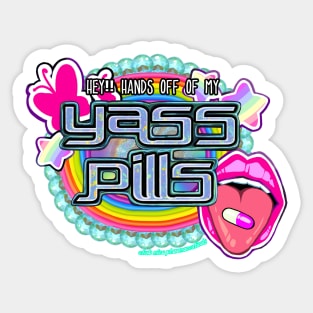 Yass Pills Y2K Style Logo Sticker